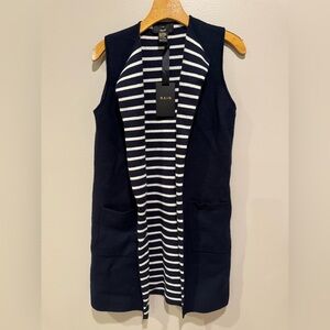 RAIN Navy and White Striped Vest